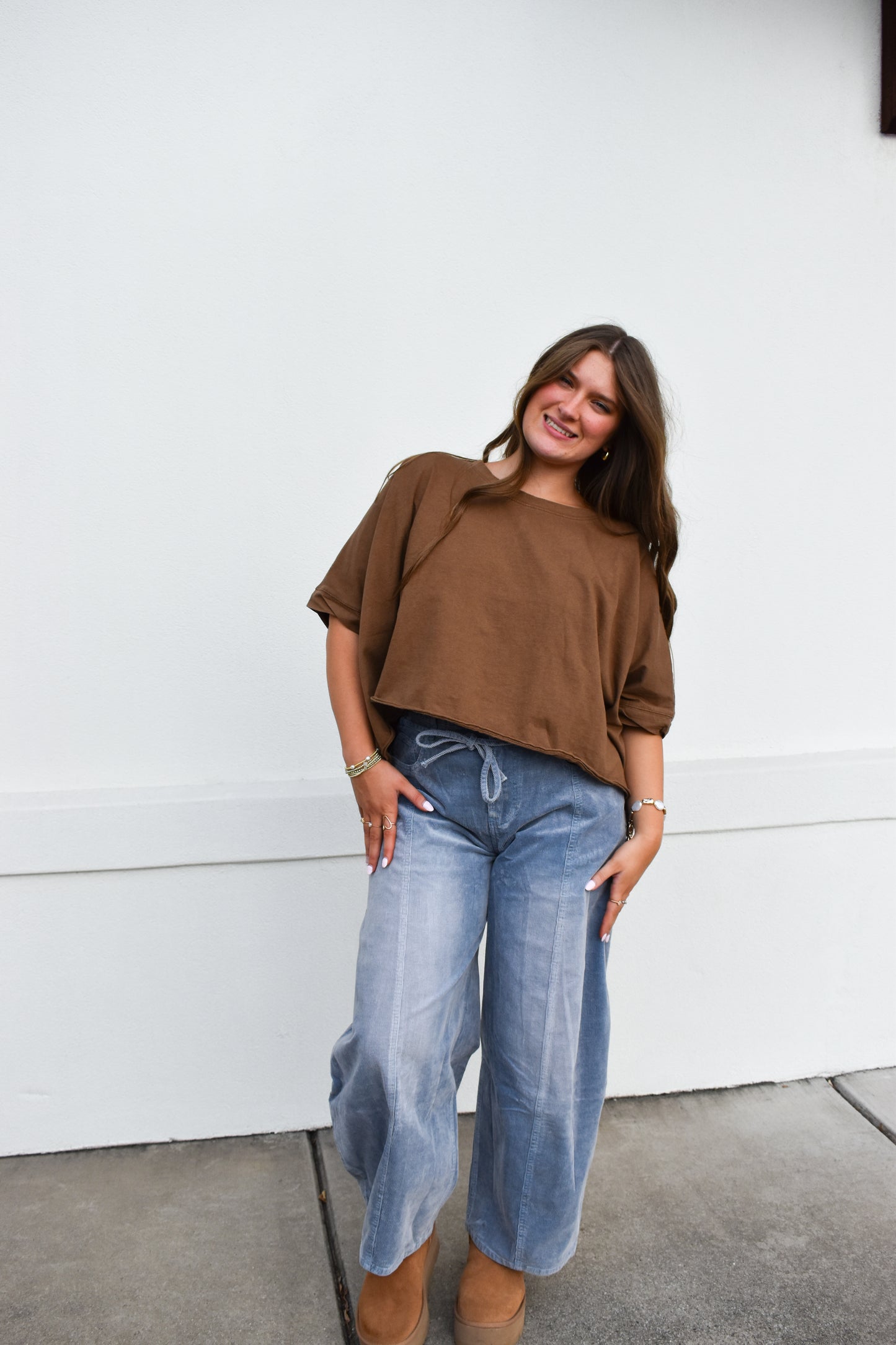 Iris Brown Oversized Top