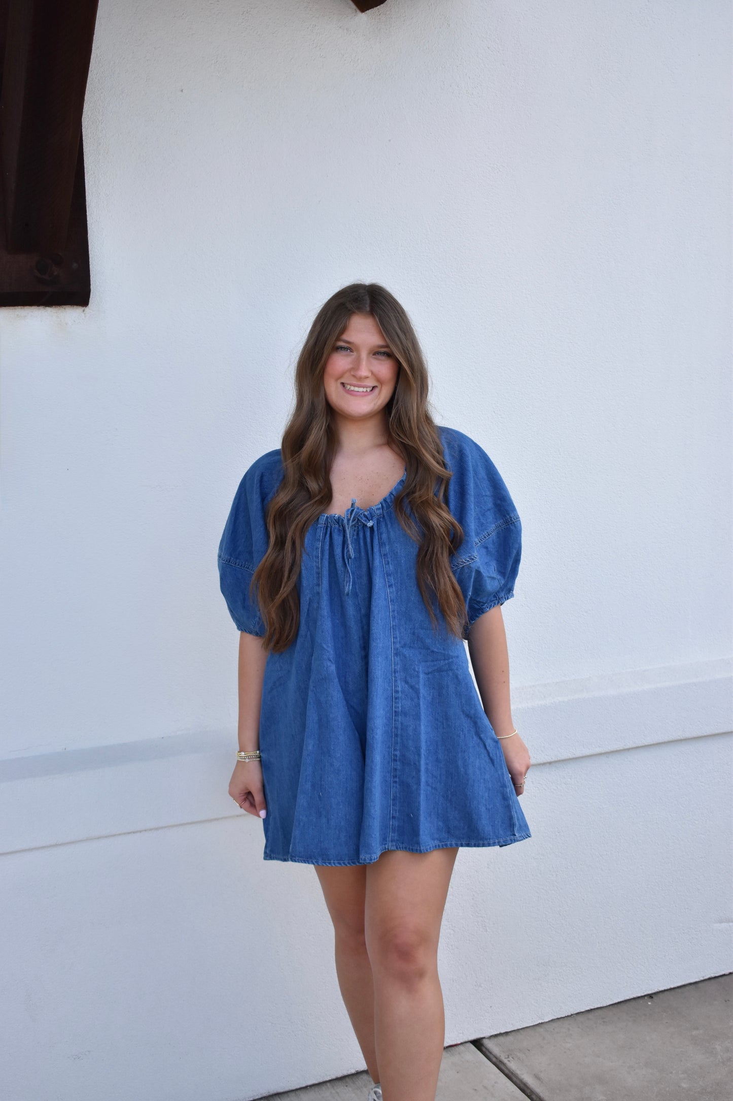 Olivia Denim Tie Romper