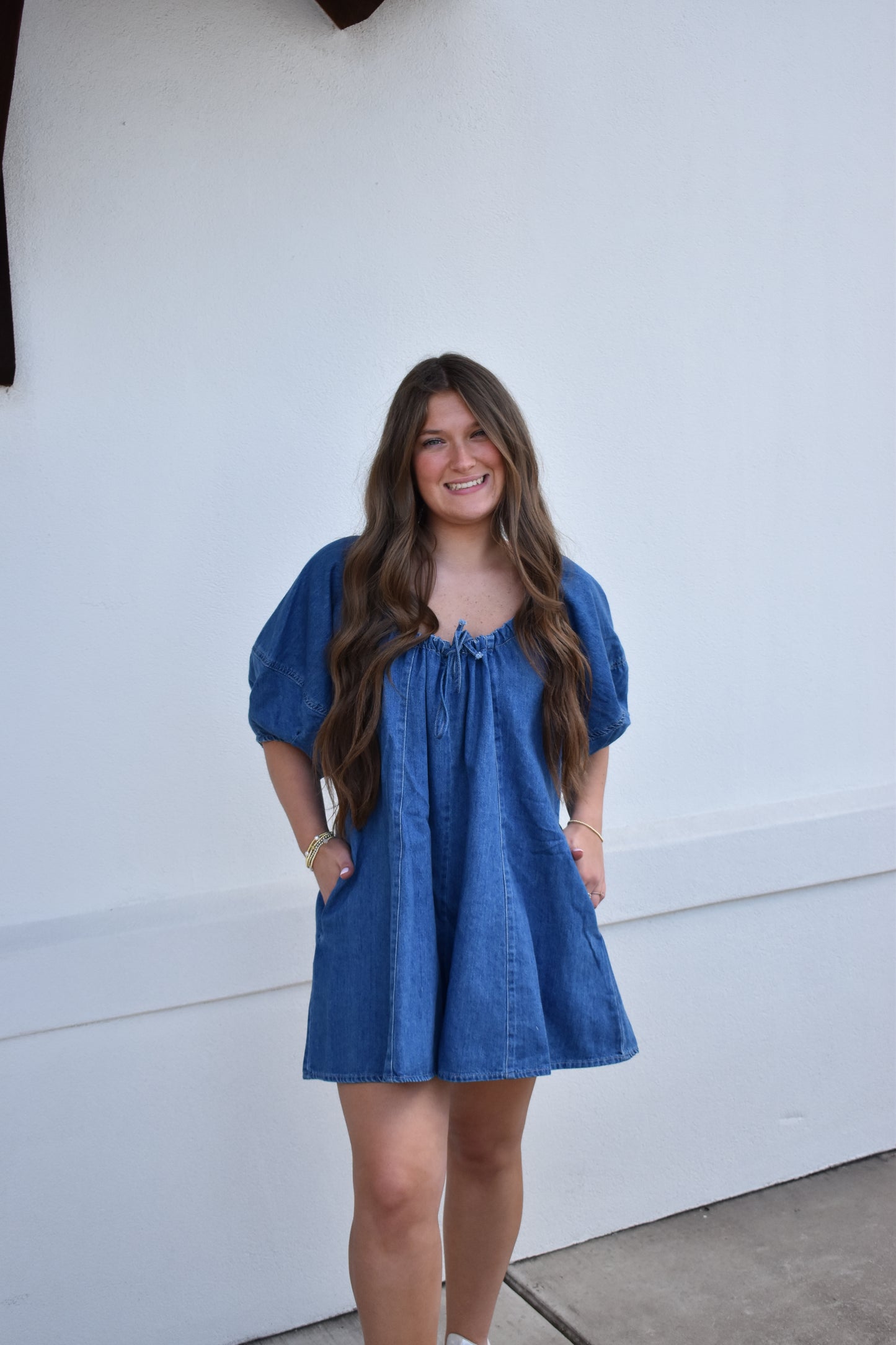 Olivia Denim Tie Romper