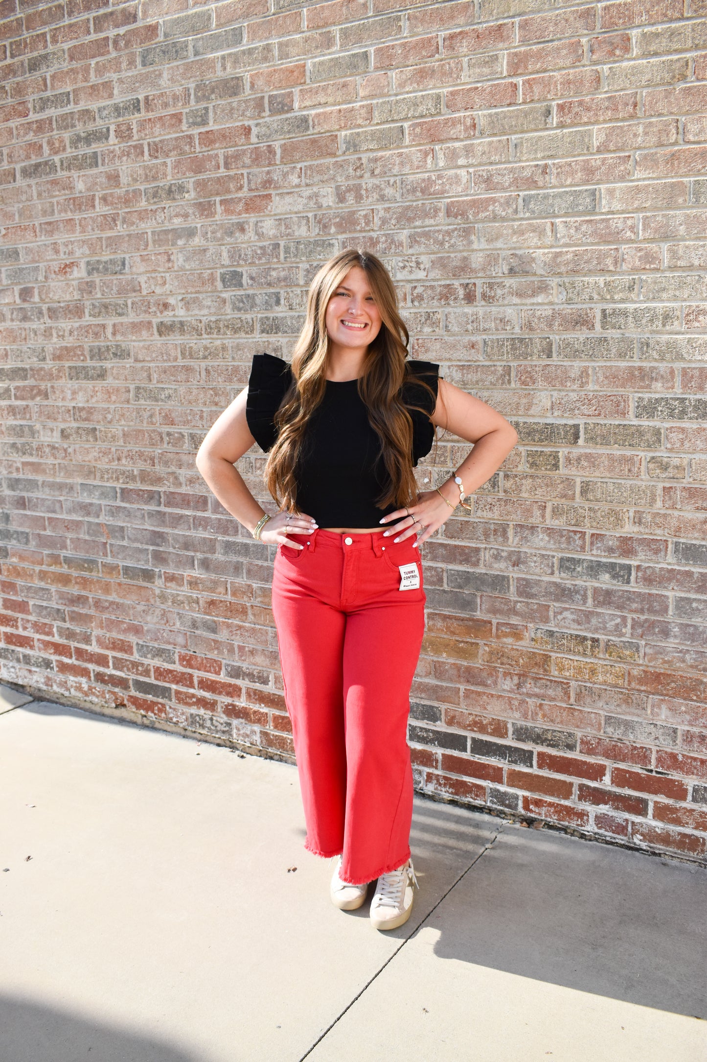 Ribbed Crop Top W/ Ruffle Detail