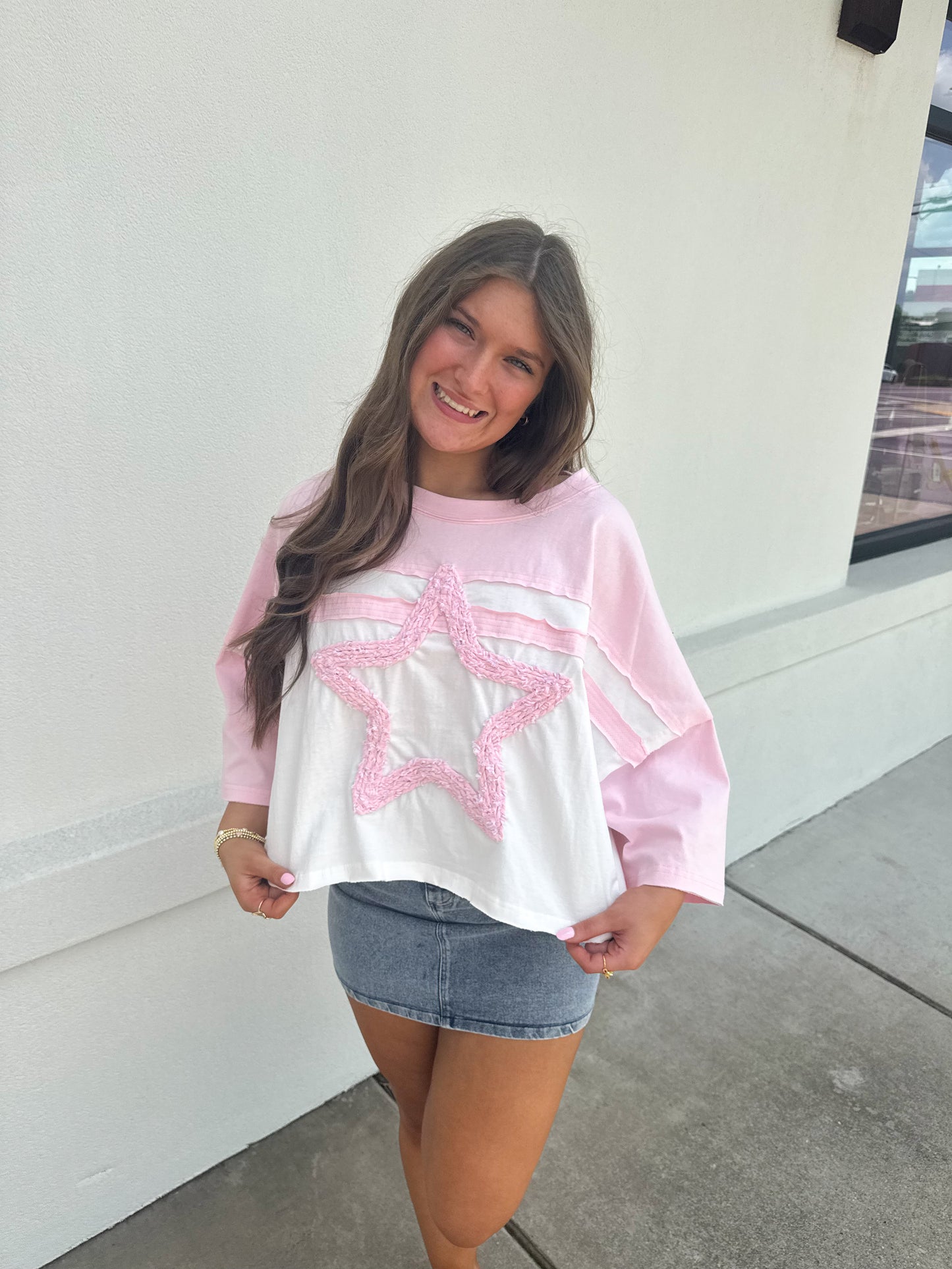 Braided Star Patch Crop Top