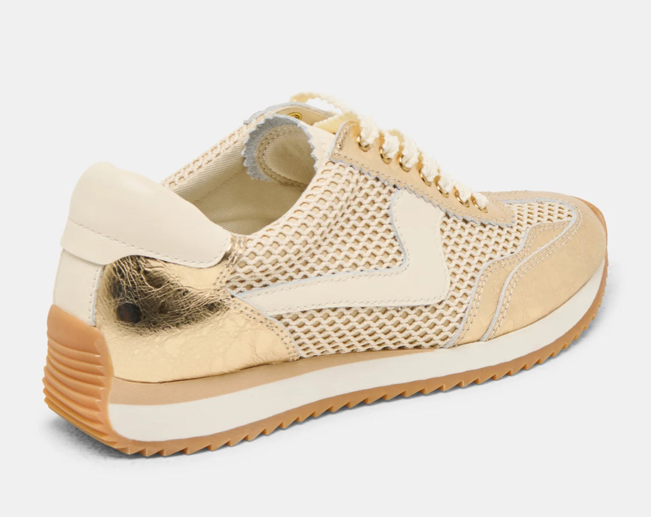 Dolce Vita Gold Woven Mesh Sneakers