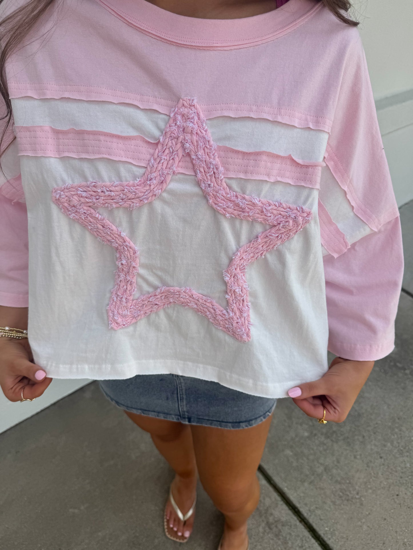 Braided Star Patch Crop Top