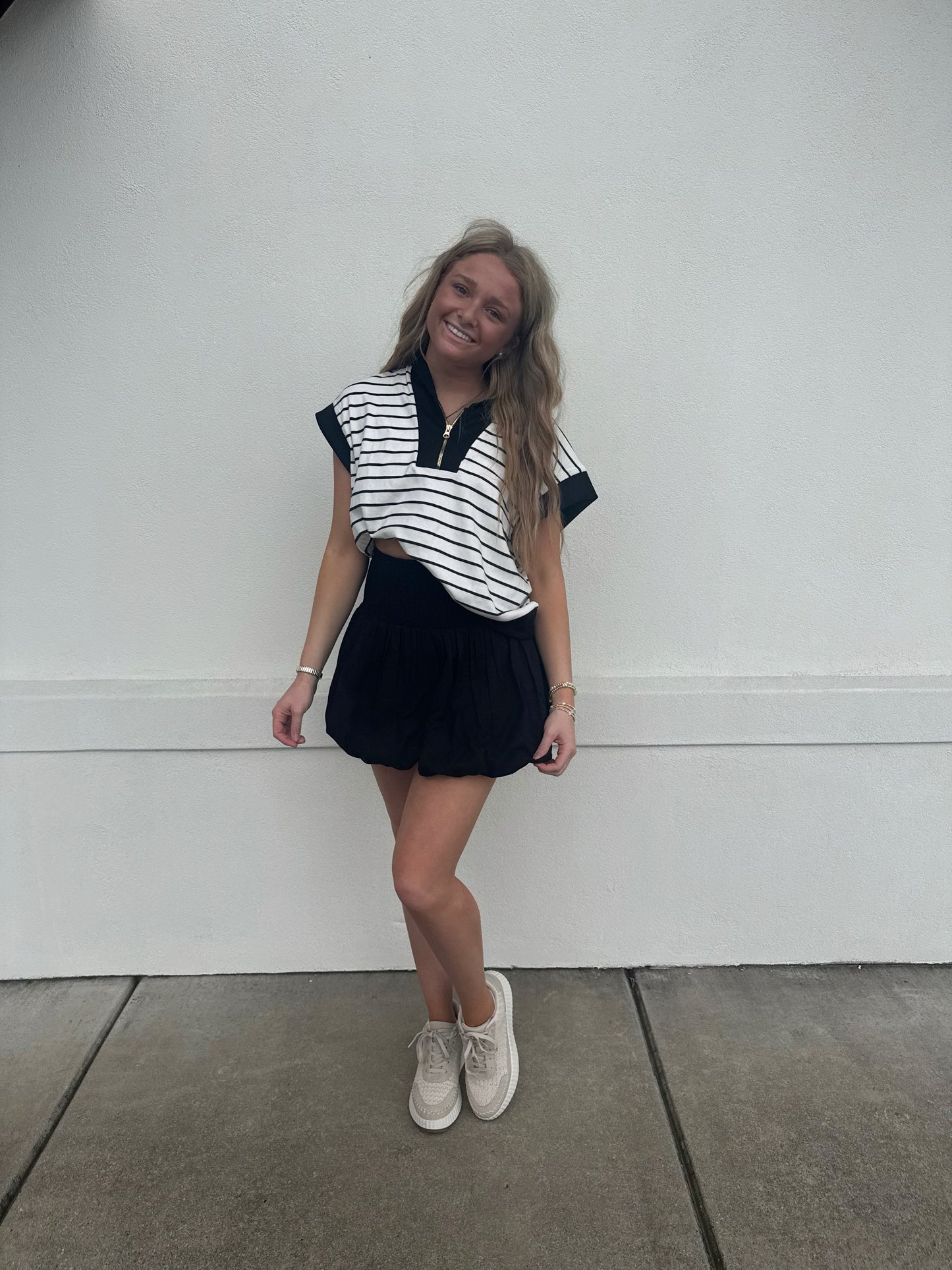 Stripe Zip Up Sweatshirt