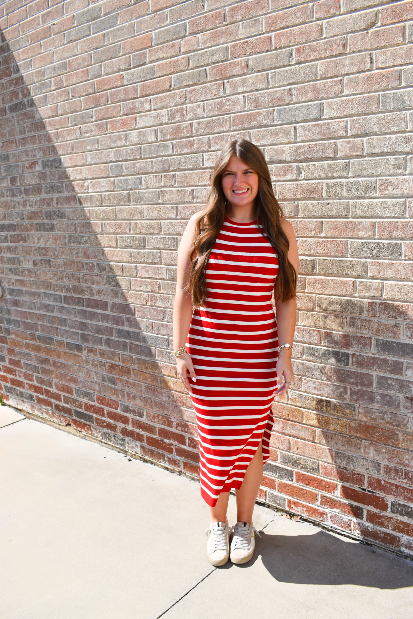Isla Striped Midi Dress