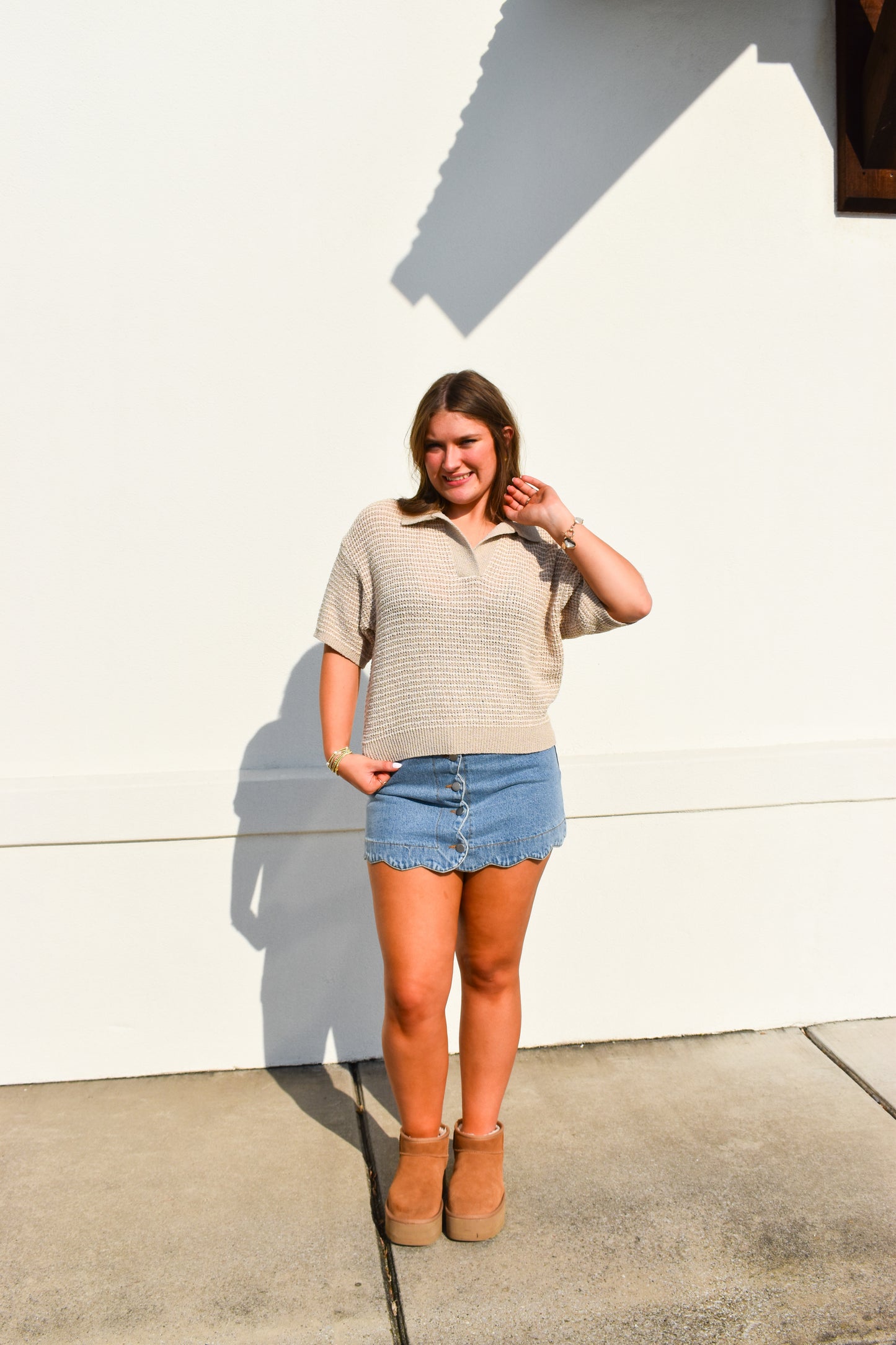 Rowan Collared Knitted Top