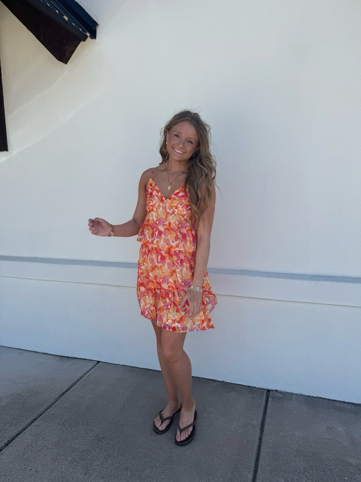 Floral Baby Doll Dress W/ Pleated Detail