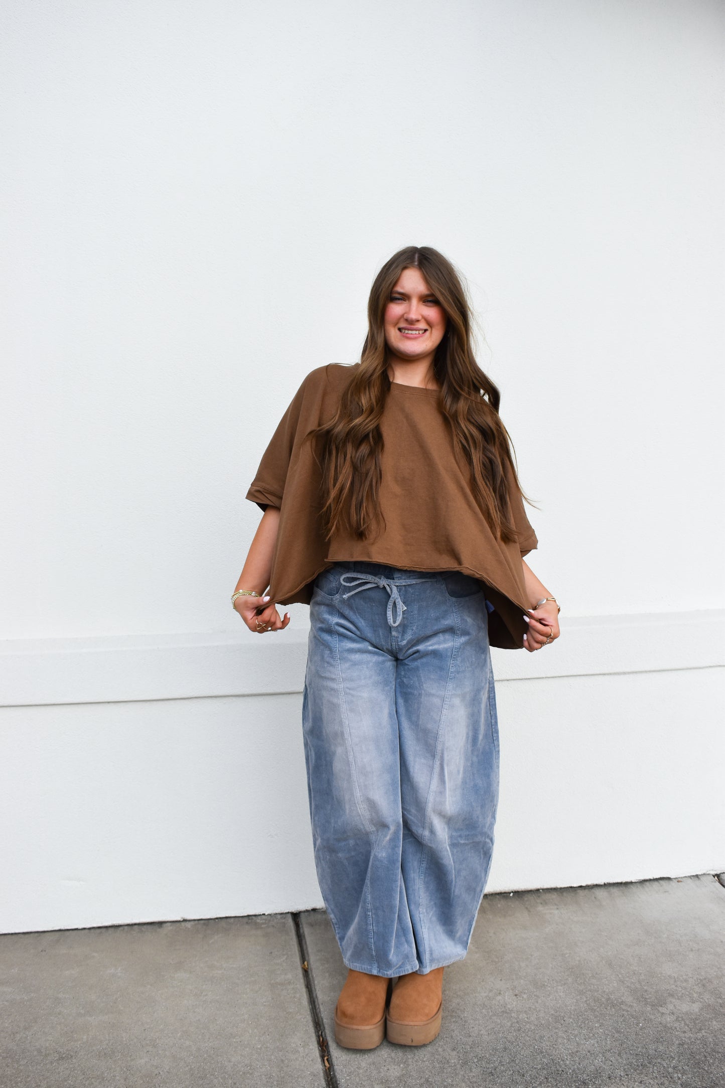 Iris Brown Oversized Top