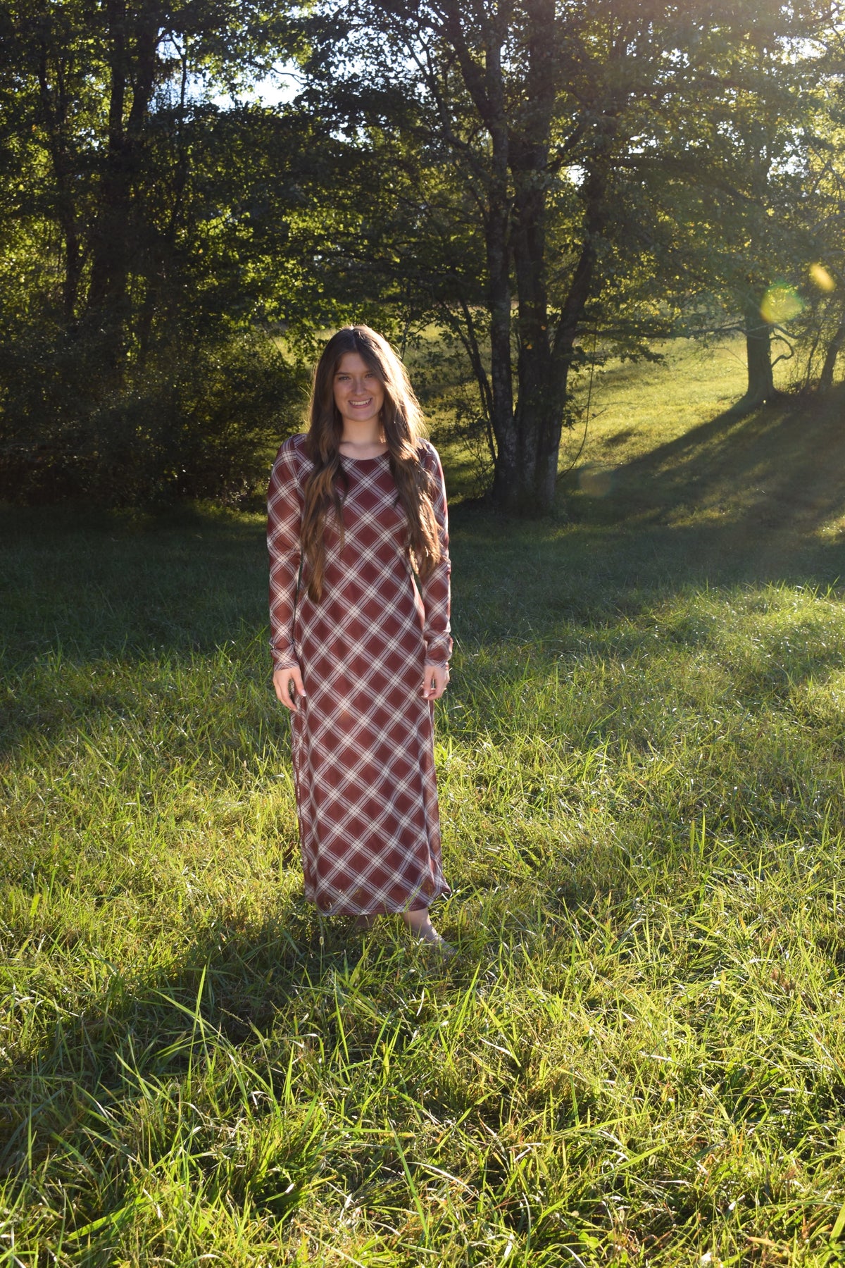 The Willow Plaid Maxi Dress