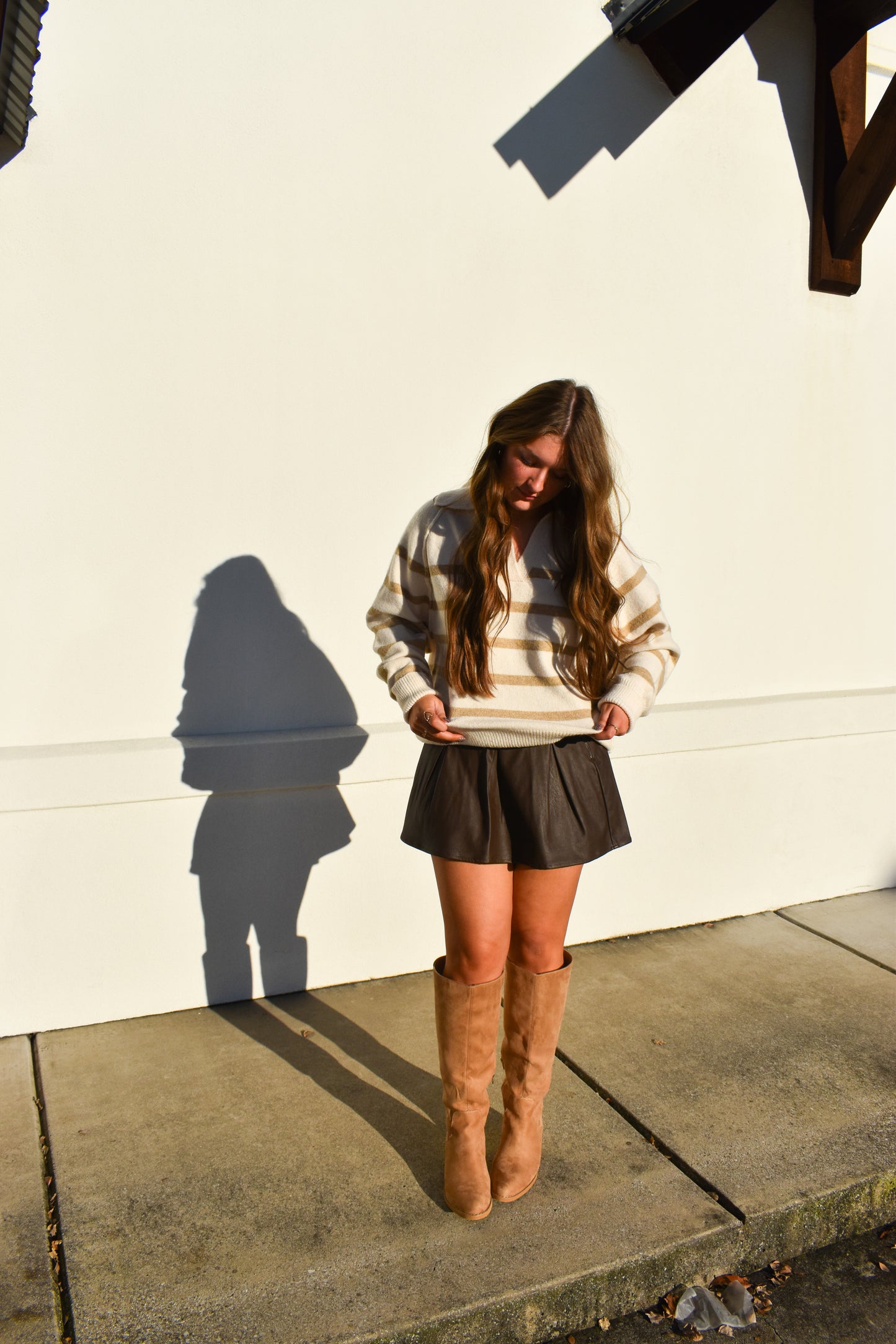 Ginger Leather Skirt
