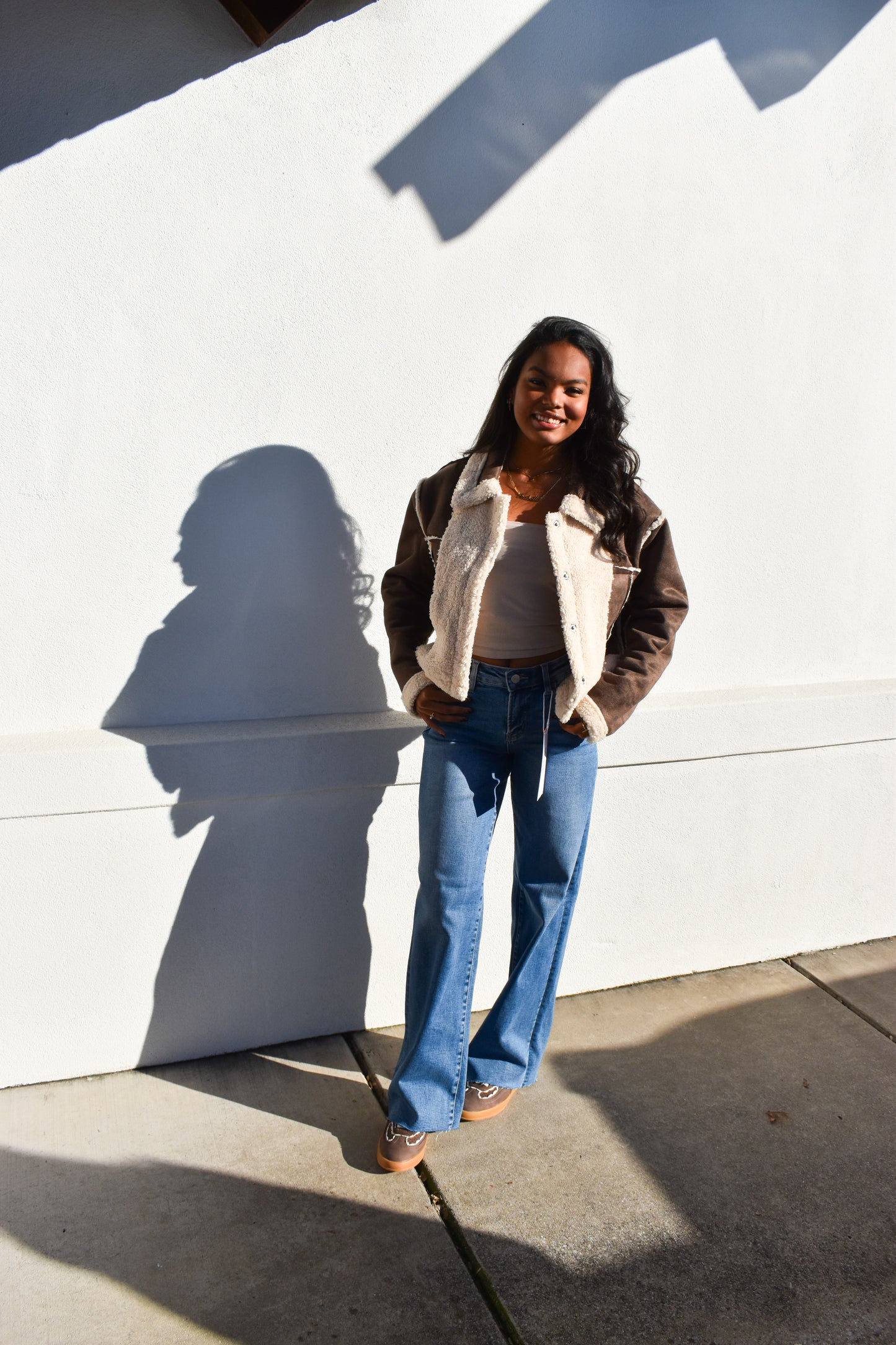 Risen High-Rise Wide Leg Jeans