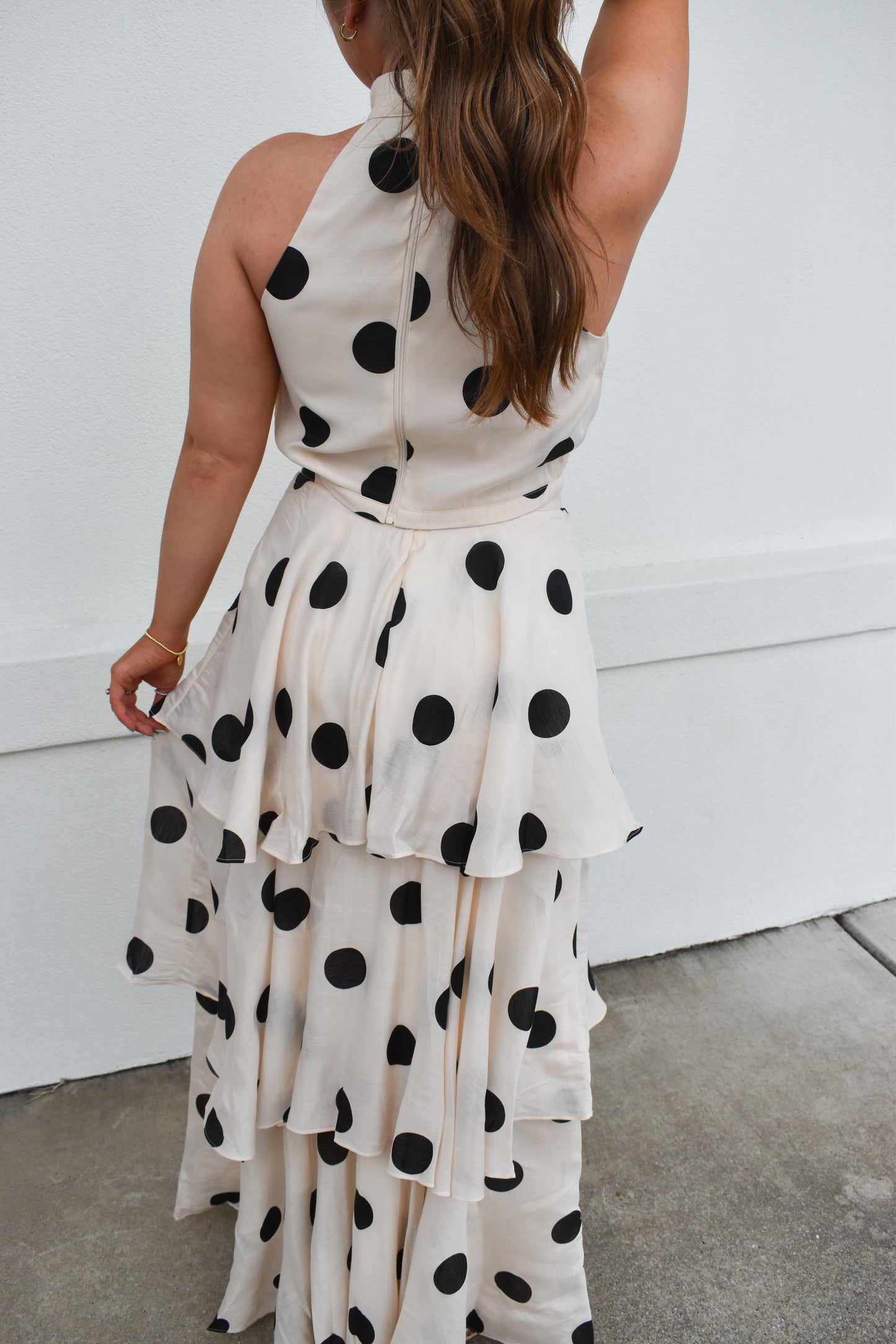 Polka Dot Halter Top and Maxi Skirt Set