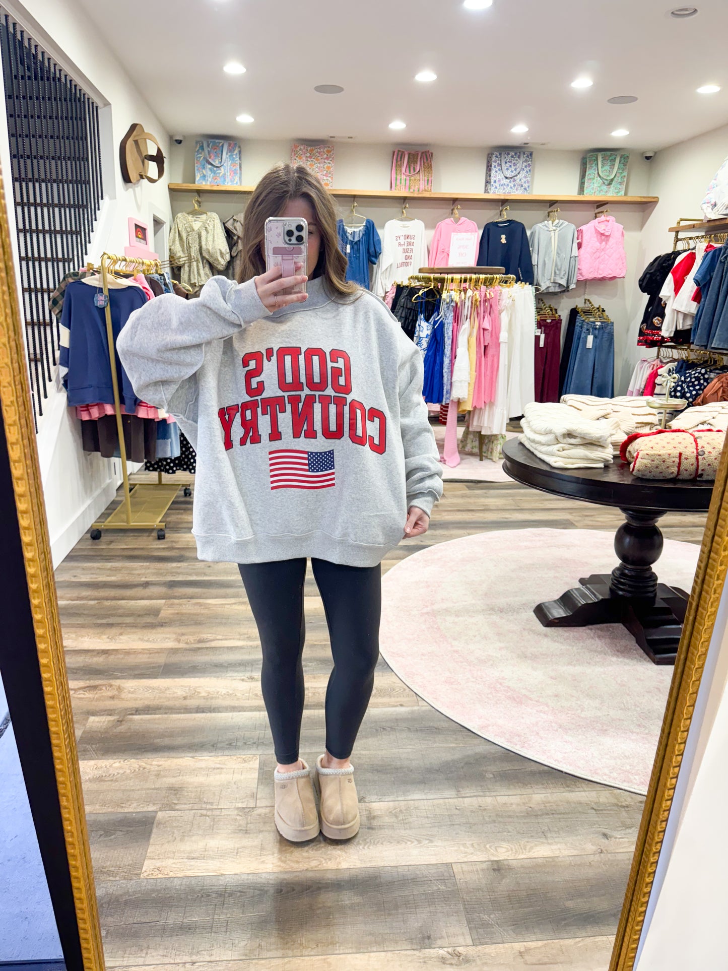 "Gods Country" Reversible Mockneck