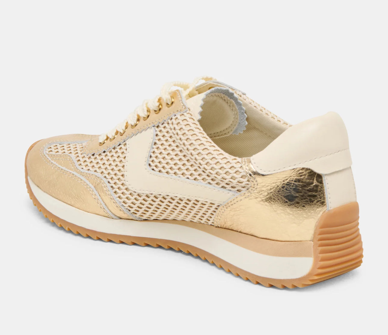 Dolce Vita Gold Woven Mesh Sneakers