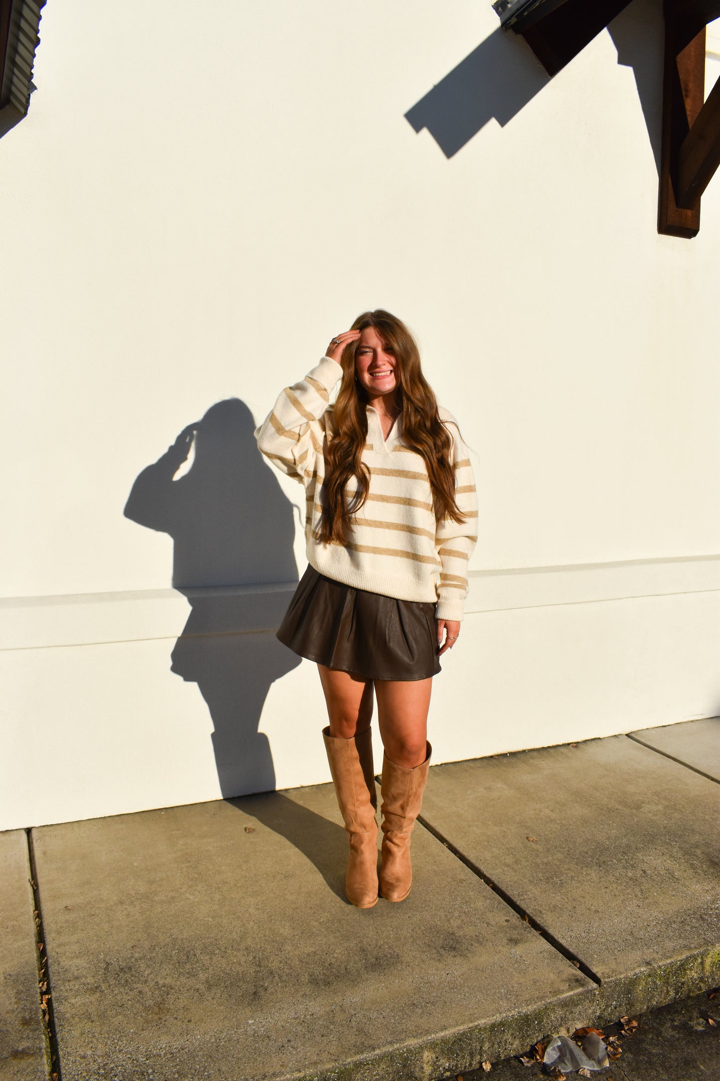 Ginger Leather Skirt