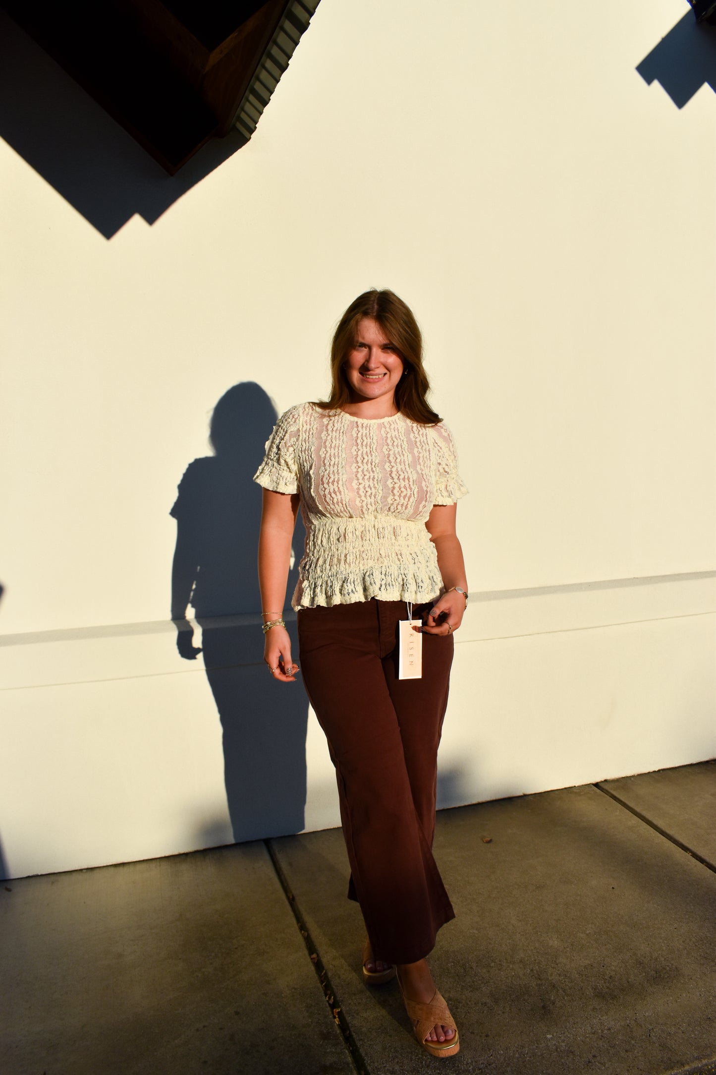 Short Sleeve Lace Blouse