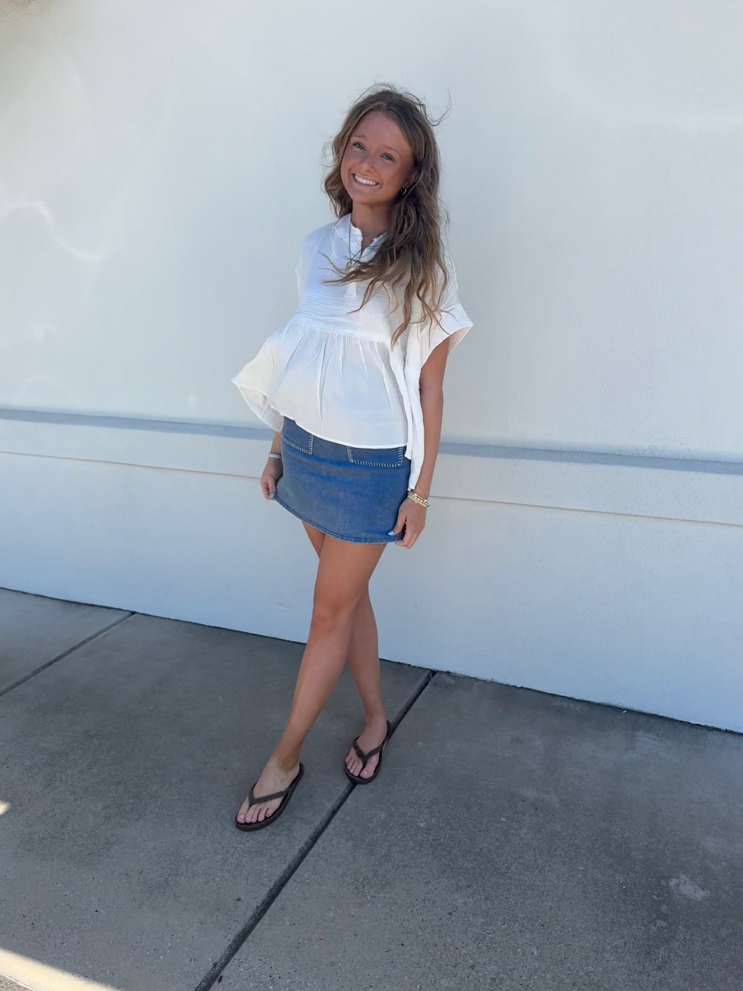 Washed Denim Mini Skirt