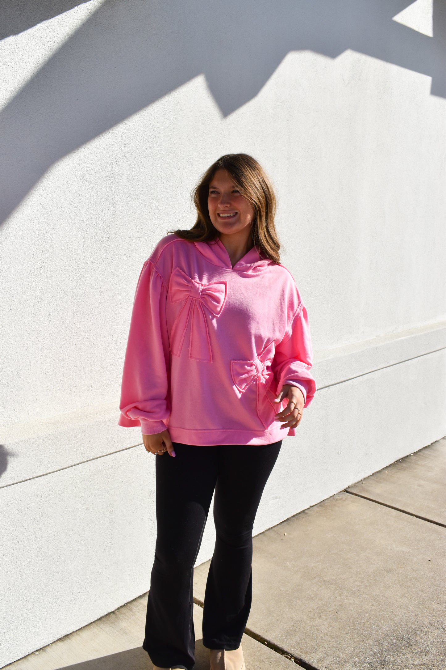Oversized Hoodie W/ Accented Bows