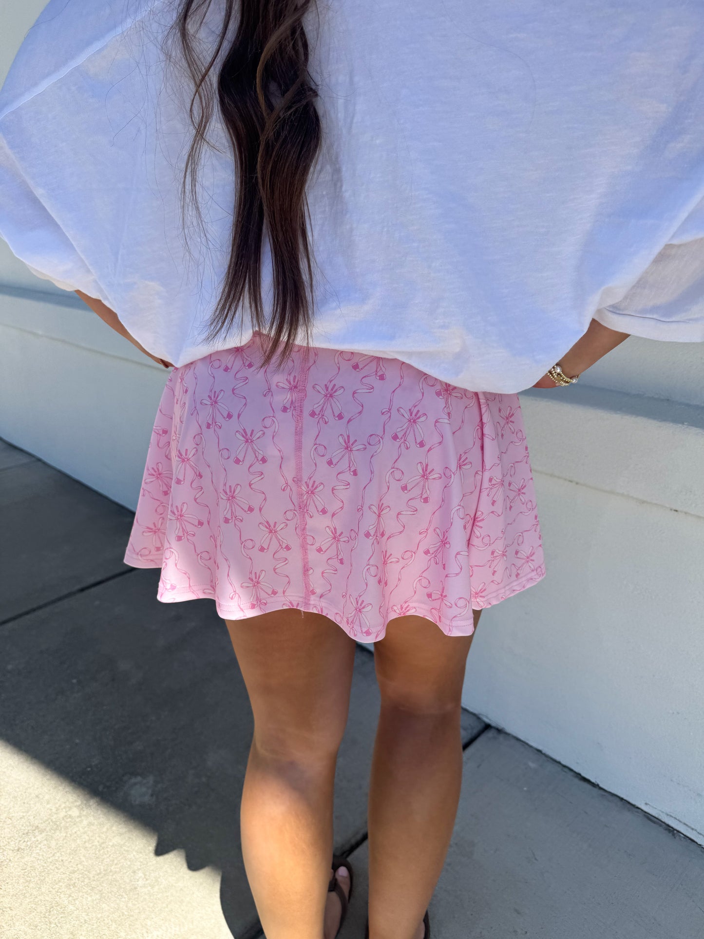 Pink Athletic Bow Skirt