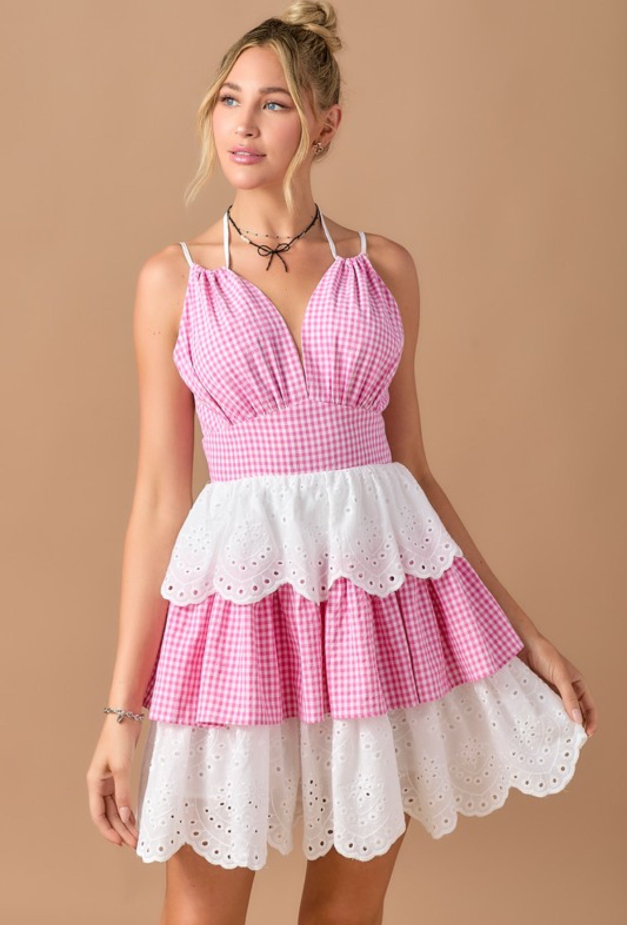 Halter Neckline Baby Doll Mini Dress