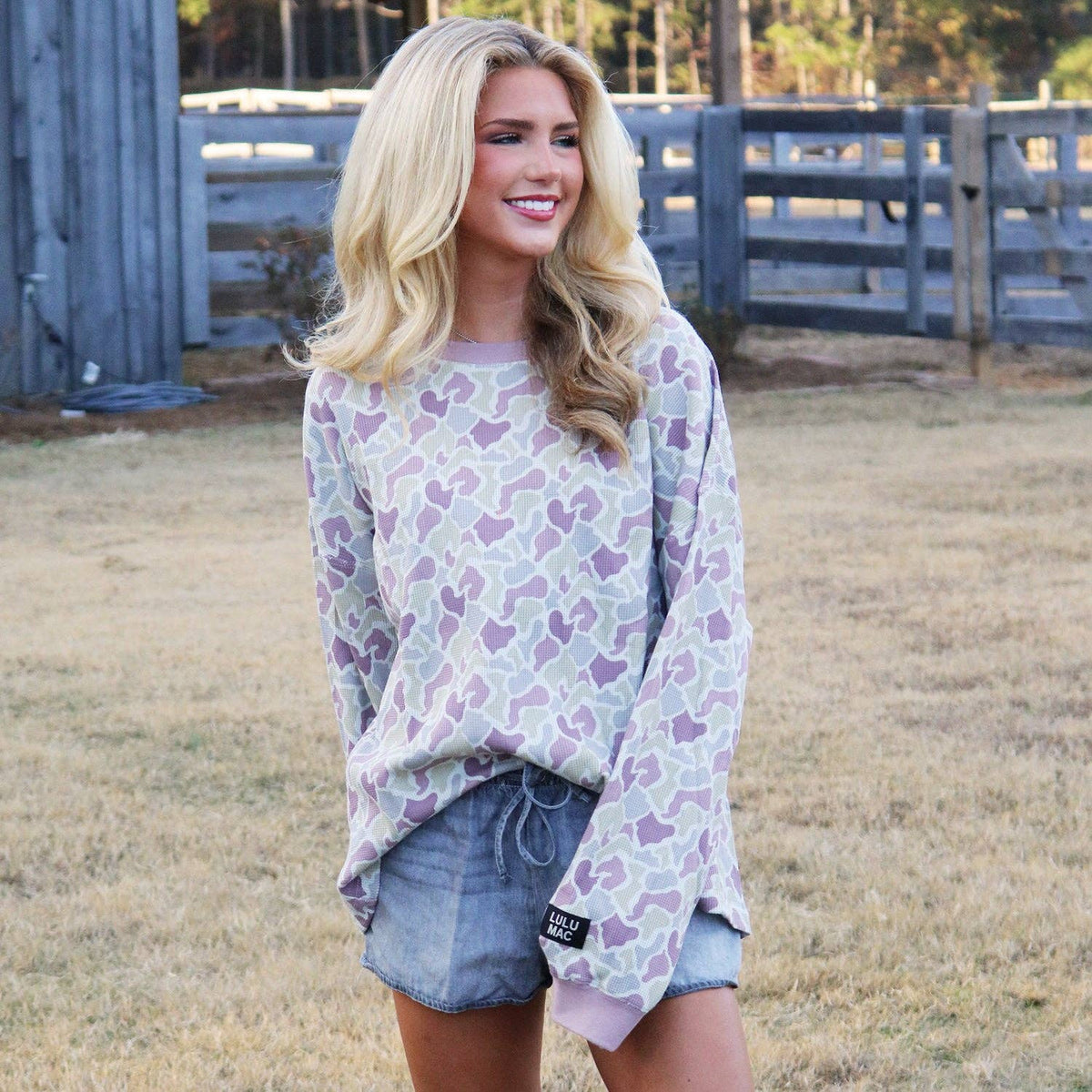 Lulu Mac Camo Waffle Long Sleeve