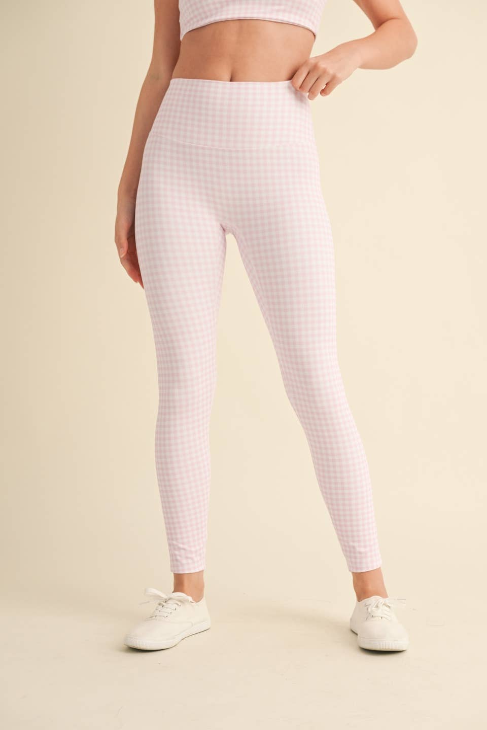 Gingham Print Aligned High-Rise Leggings