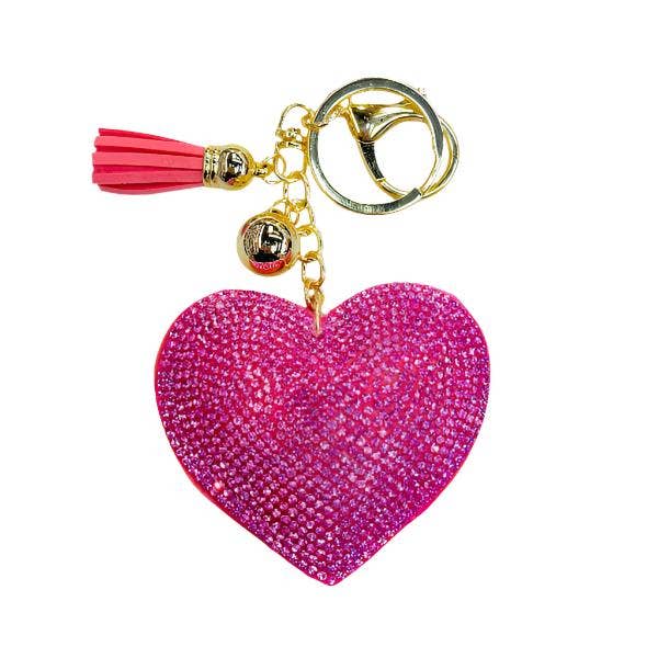 Heart Crystal Bling Keychain