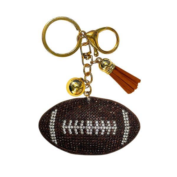 Football Crystal Bling Keychains