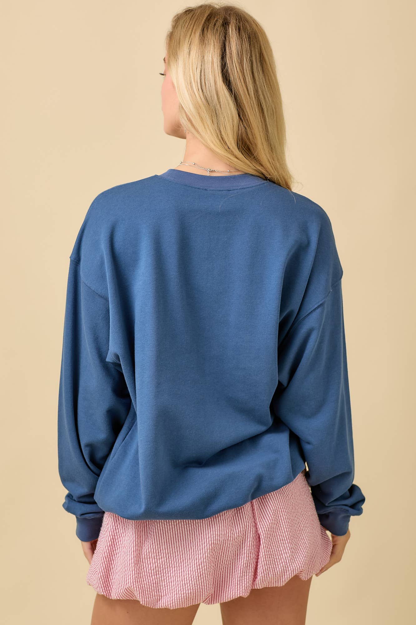 USA Patchwork Crewneck: Blue