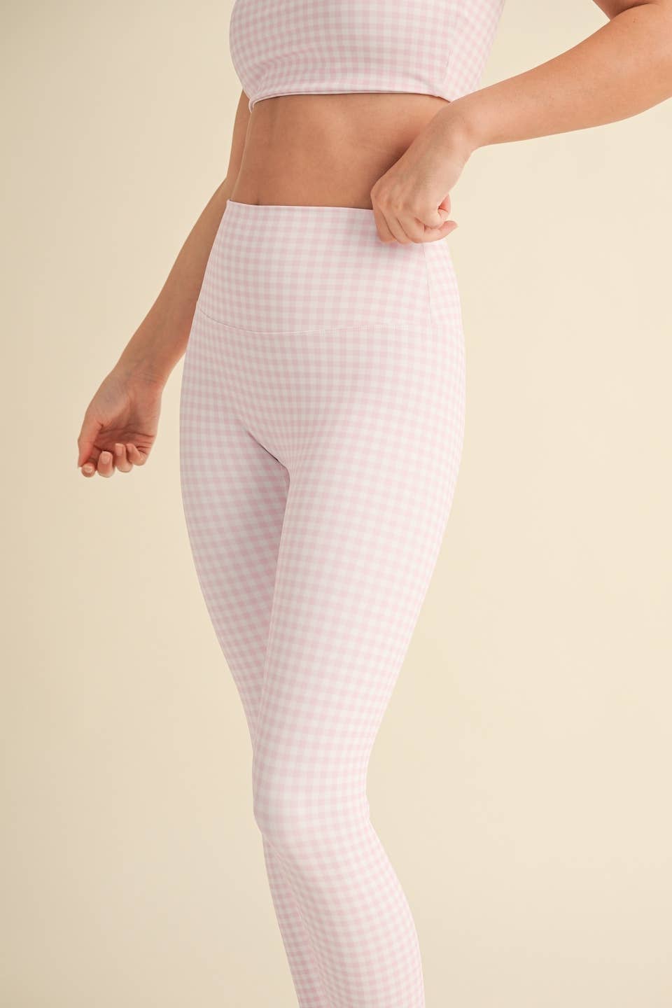 Gingham Print Aligned High-Rise Leggings