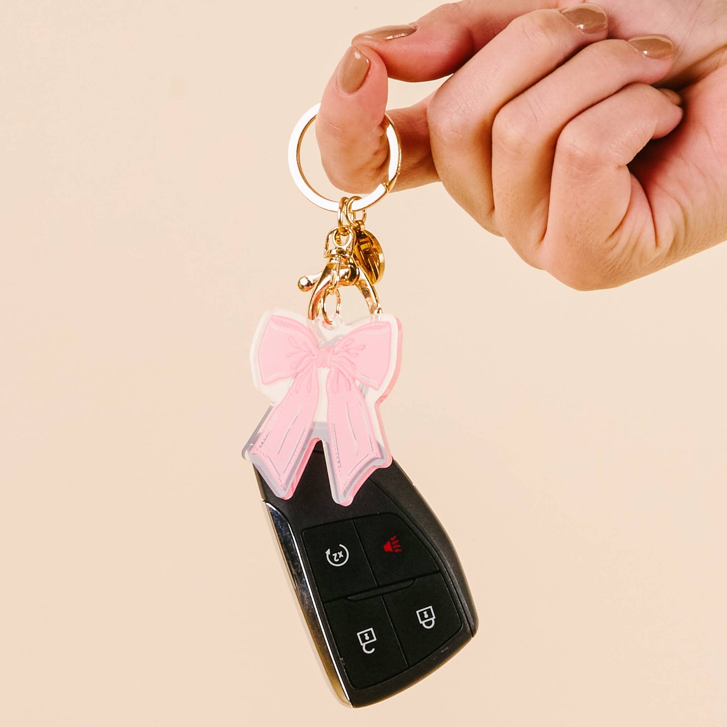 Acrylic Keychain: Bow Pink