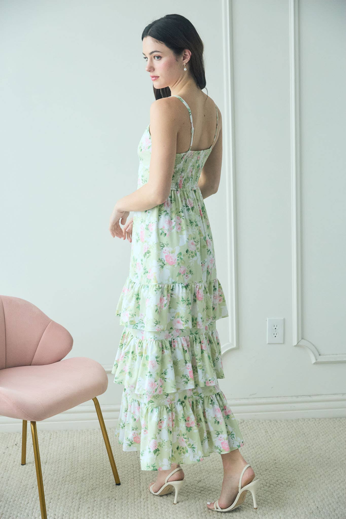 Lily Pad Ruffle Midi Dress