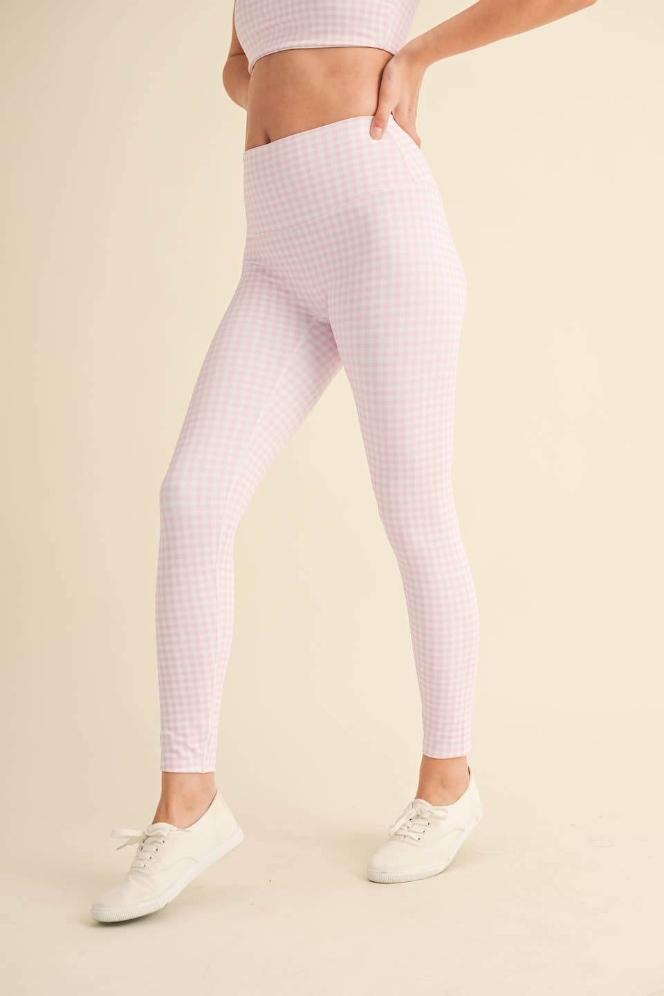 Gingham Print Aligned High-Rise Leggings