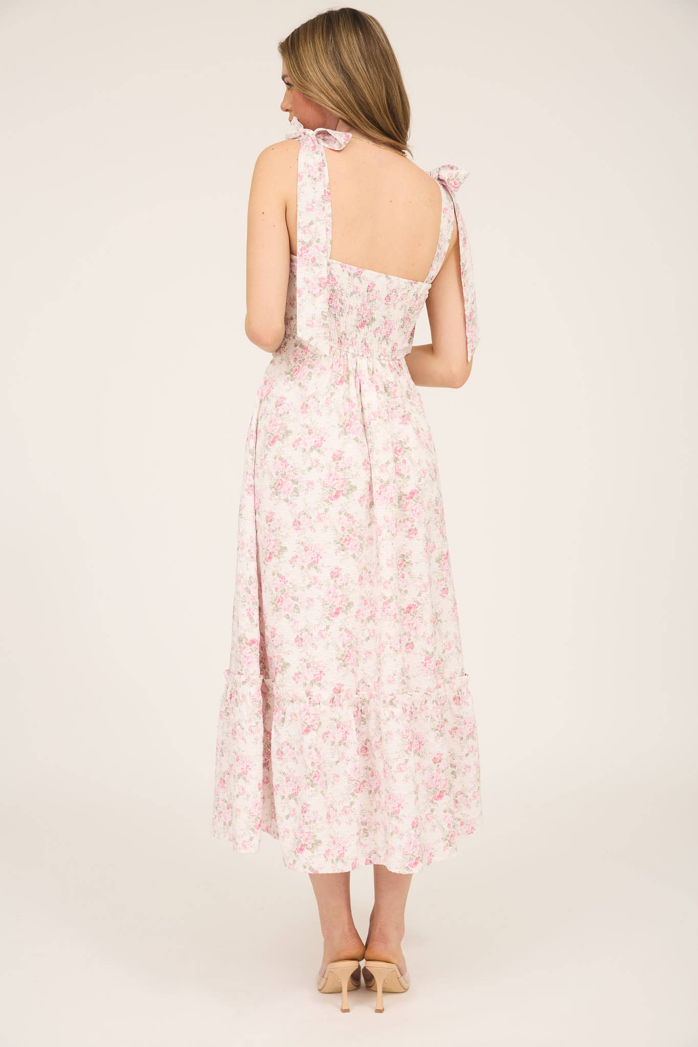 Tiffany Floral Ruched Detail Maxi Dress