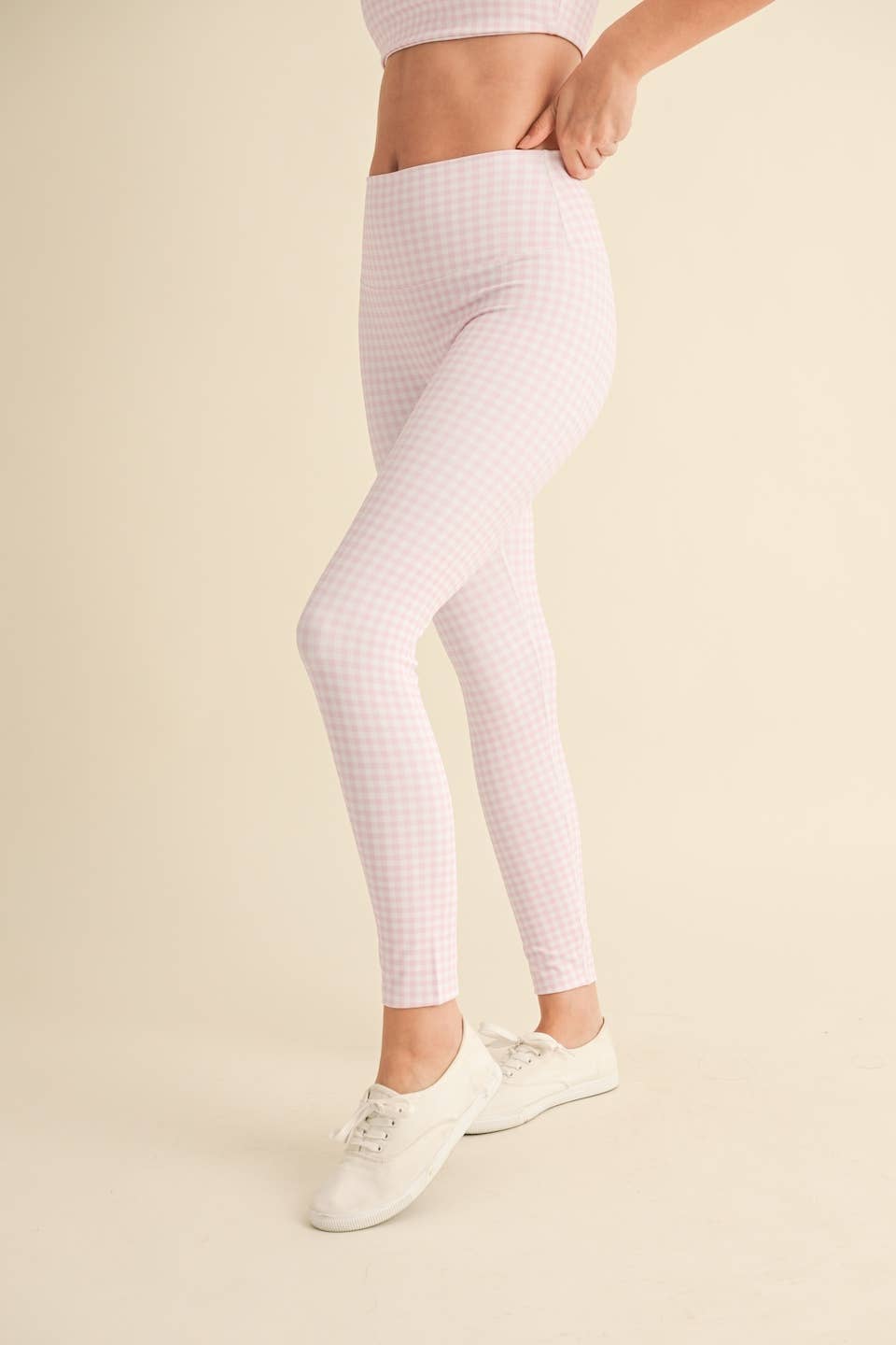 Gingham Print Aligned High-Rise Leggings