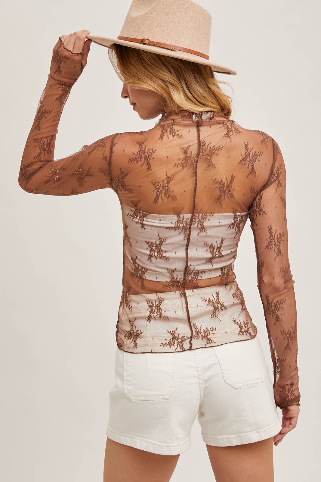 Floral Lace Mesh Layering Top