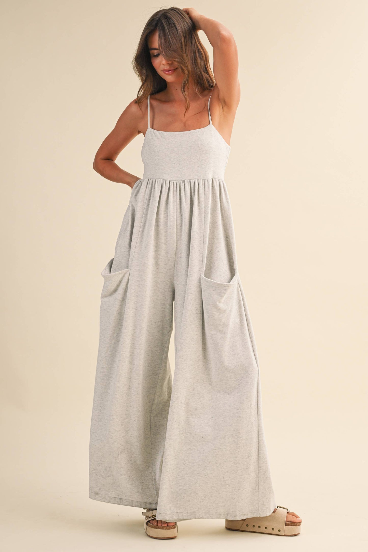 Strappy Empire Waist Wide Leg Jumpsuit