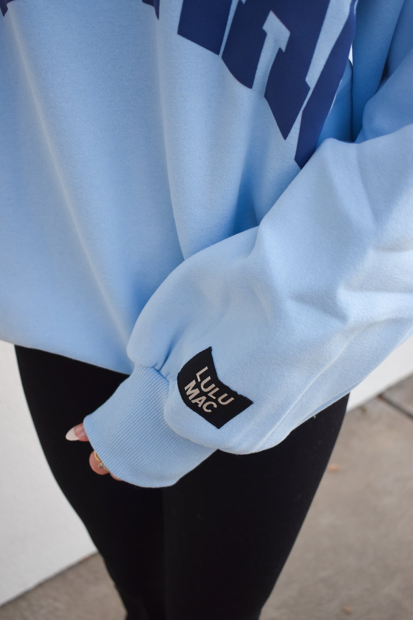 Lulu Mac Sweatshirt: Baby Blue/Navy