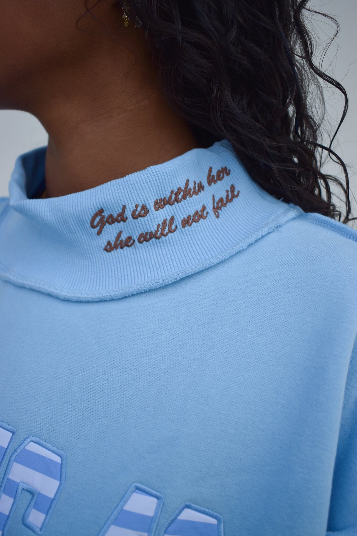 PSALMS 46:5 Double-Embroidered MockNeck