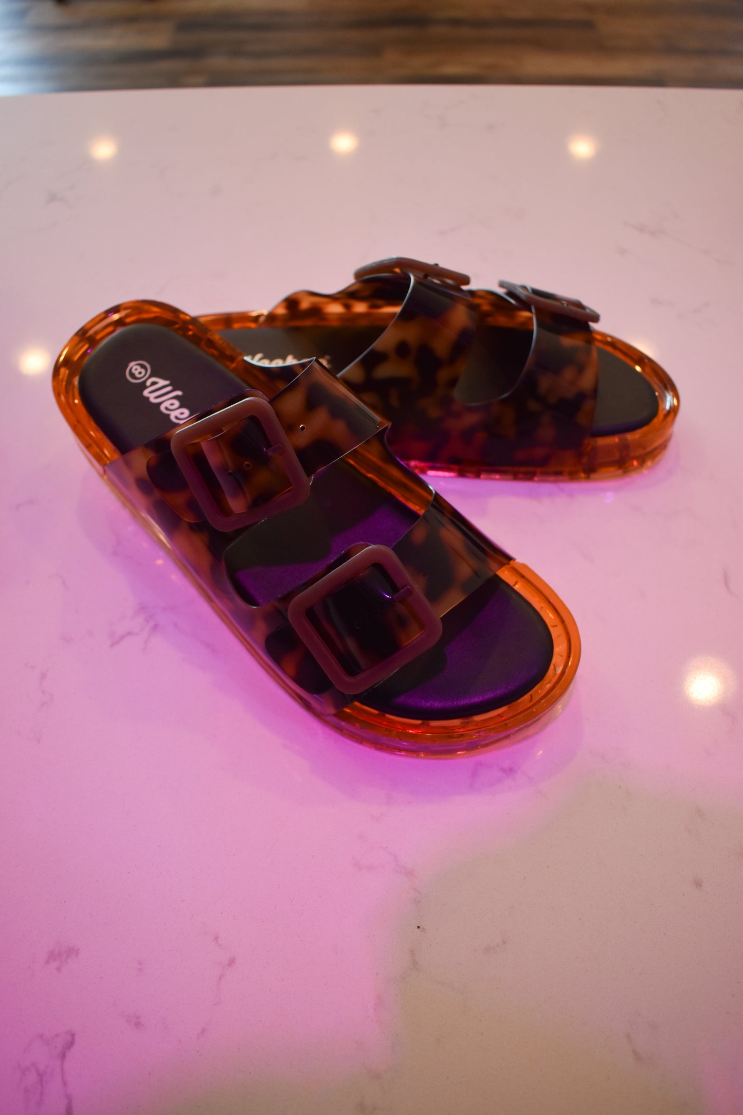Leopard Jelly Sandals
