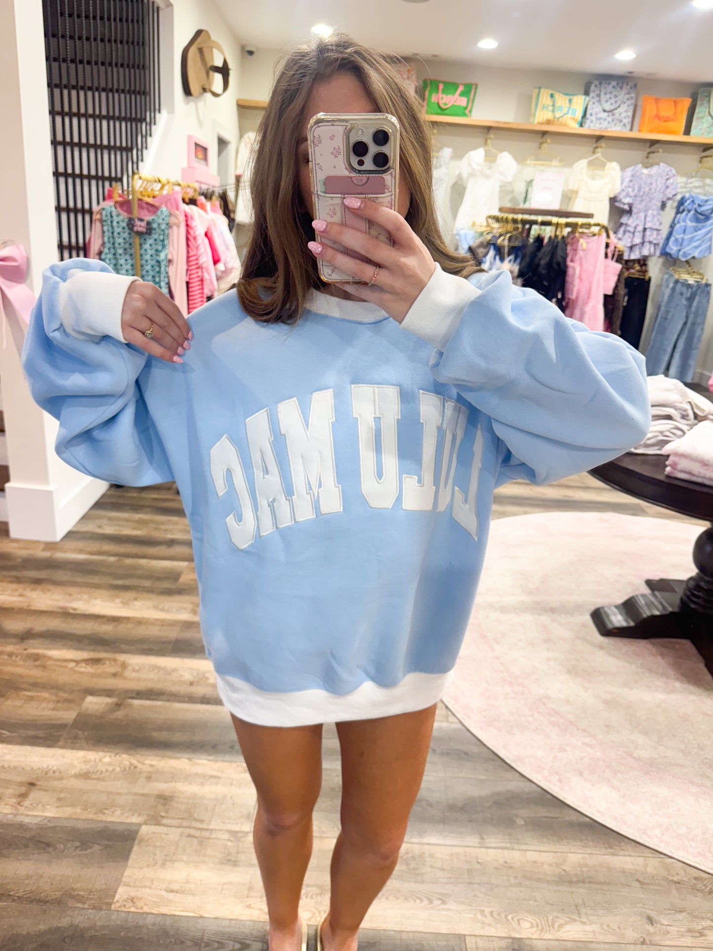 Lulu Mac Color Block: Light Blue/White