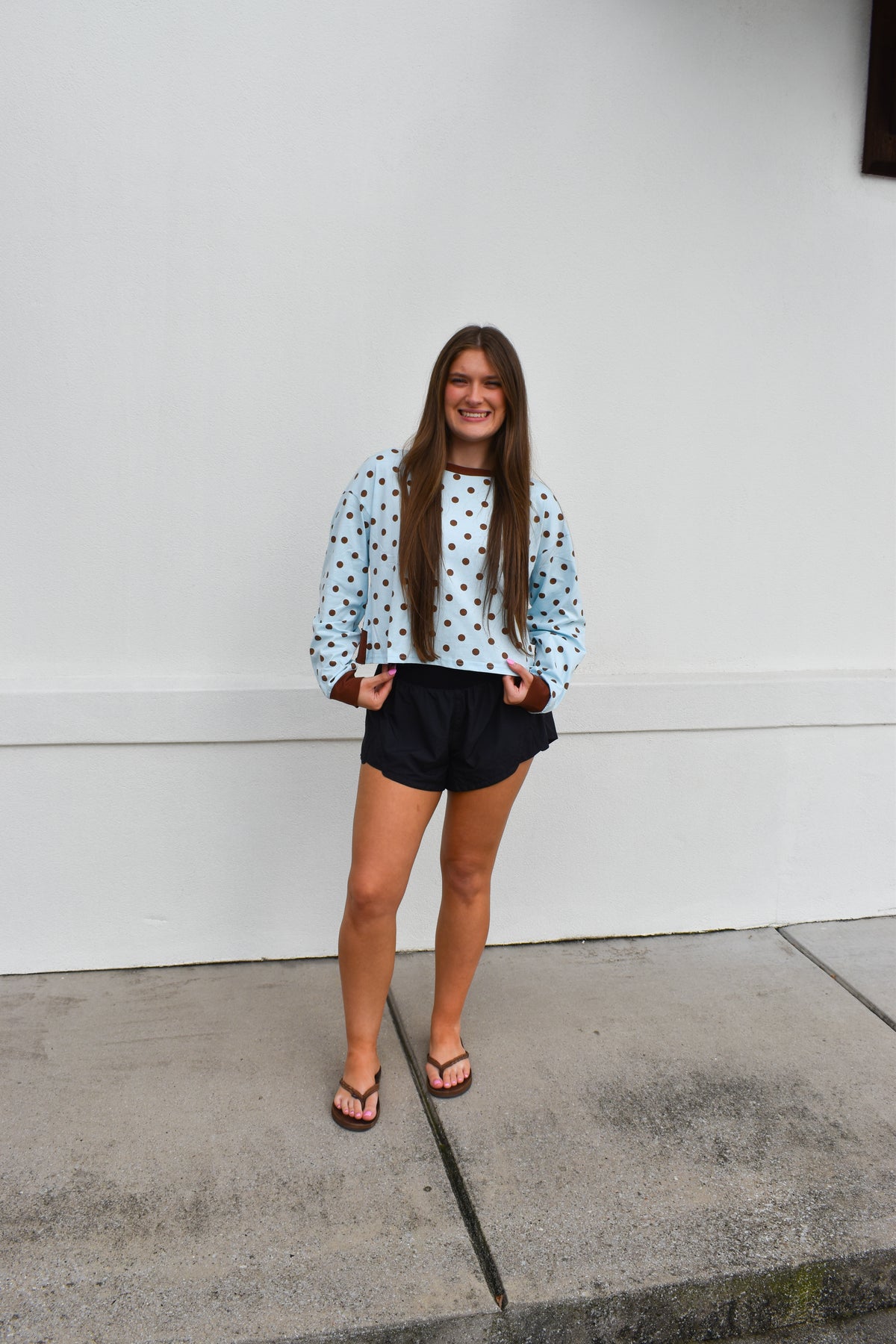 Polka Dot Top W/ Back Cutout