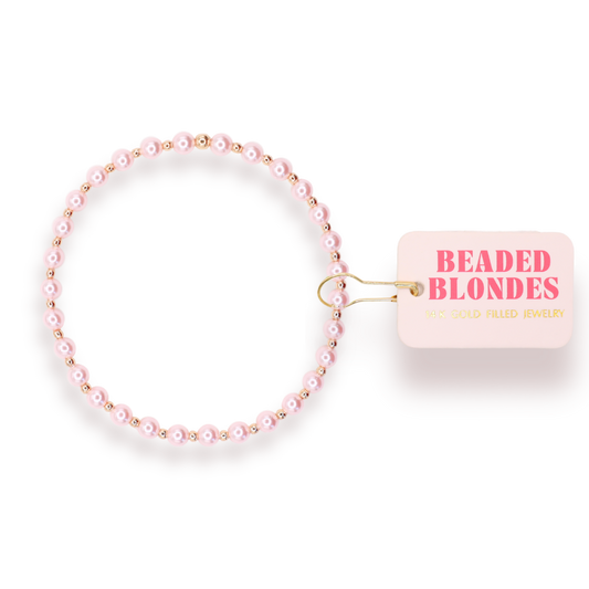 Pink Mini Luci Bracelet in Gold