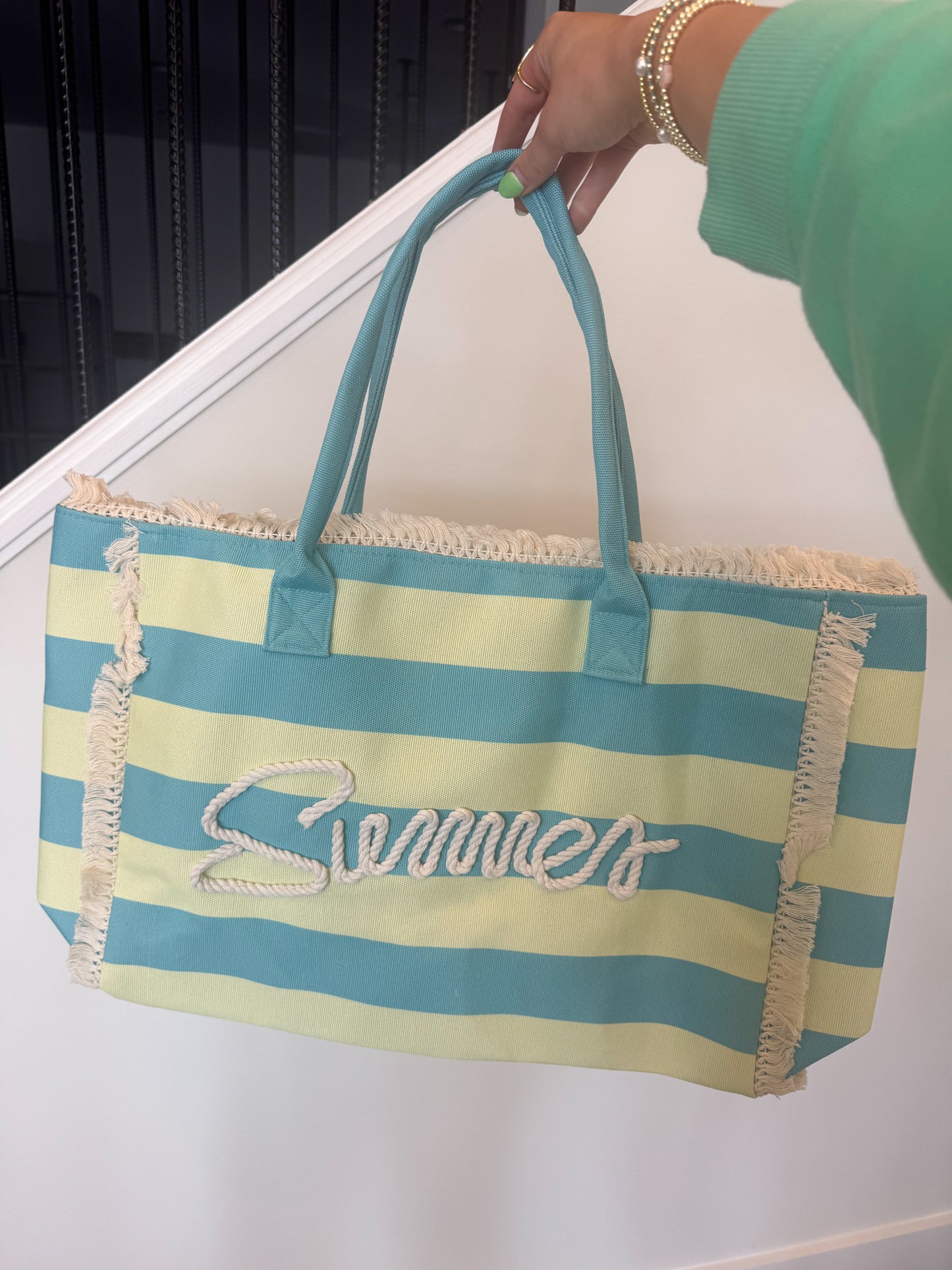 Summer Striped Tote Bag