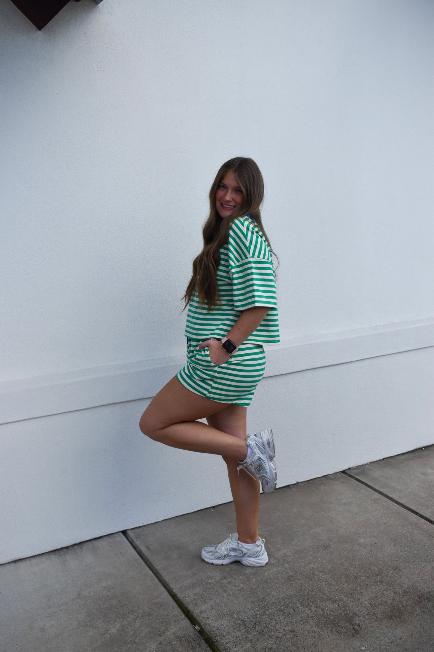 Striped Terry Two-Tone Top