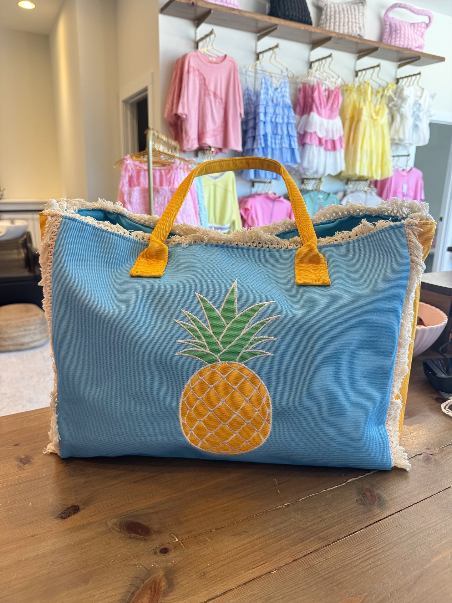 Canvas Fringe Tote Bag