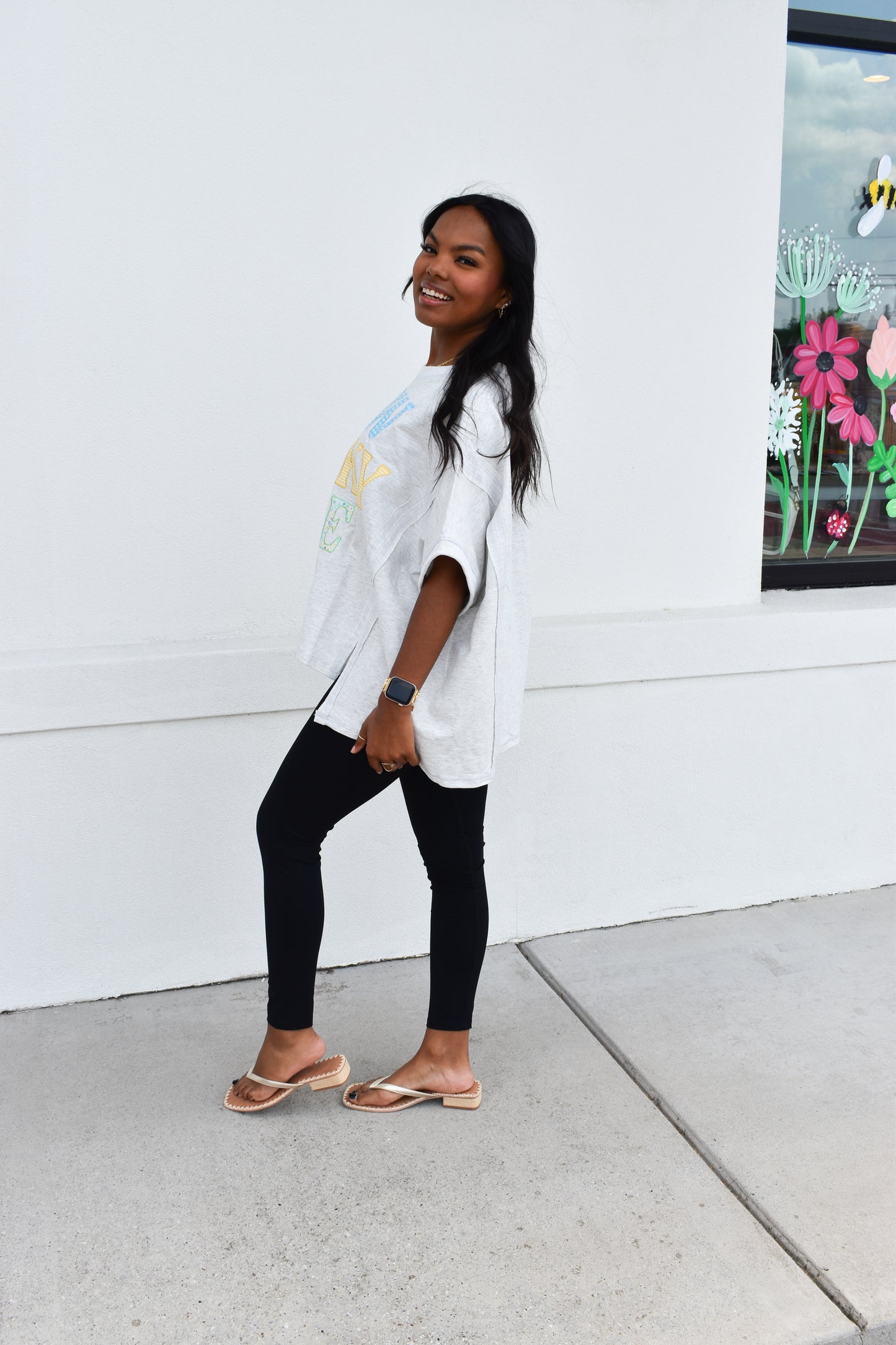 How Lucky Are We Patch Zigzag Dolman Top