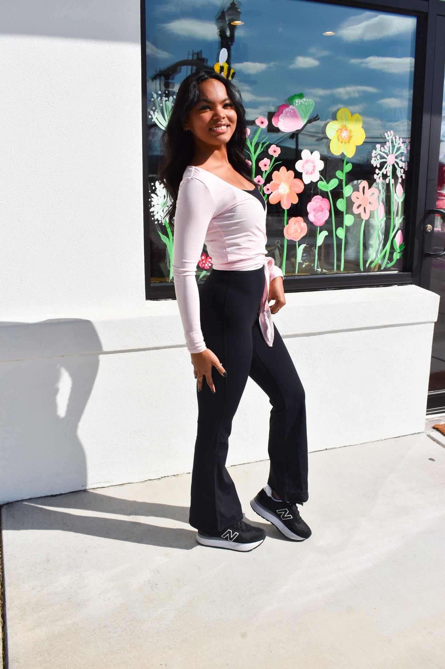 Long Sleeve V Neck Wrap Top