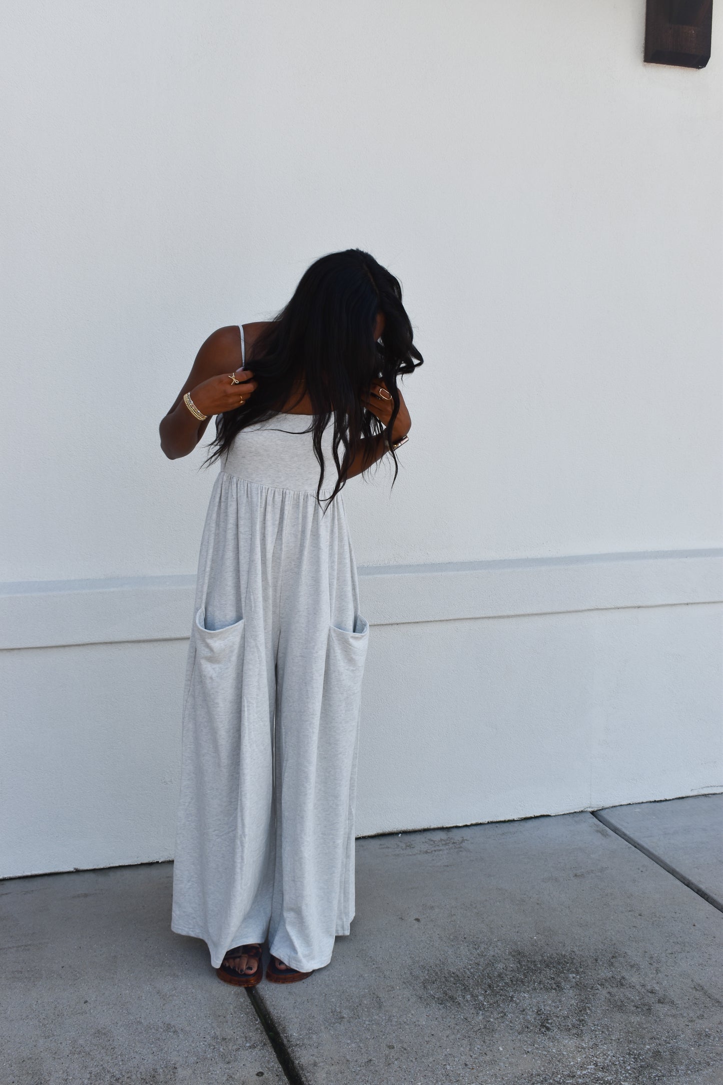 Strappy Empire Waist Wide Leg Jumpsuit