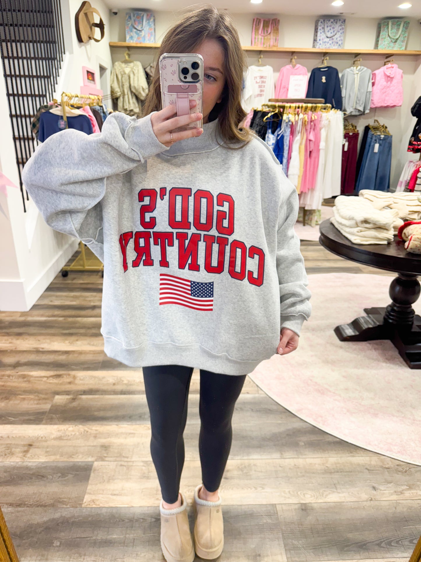 "Gods Country" Reversible Mockneck